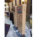 Public cell phone charging station with lockers, cell phone locker charging systems